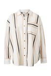 Oversized Poplin Shirt, WHITE STRING STRIPE ORGANIC COTTON - alternate image 2