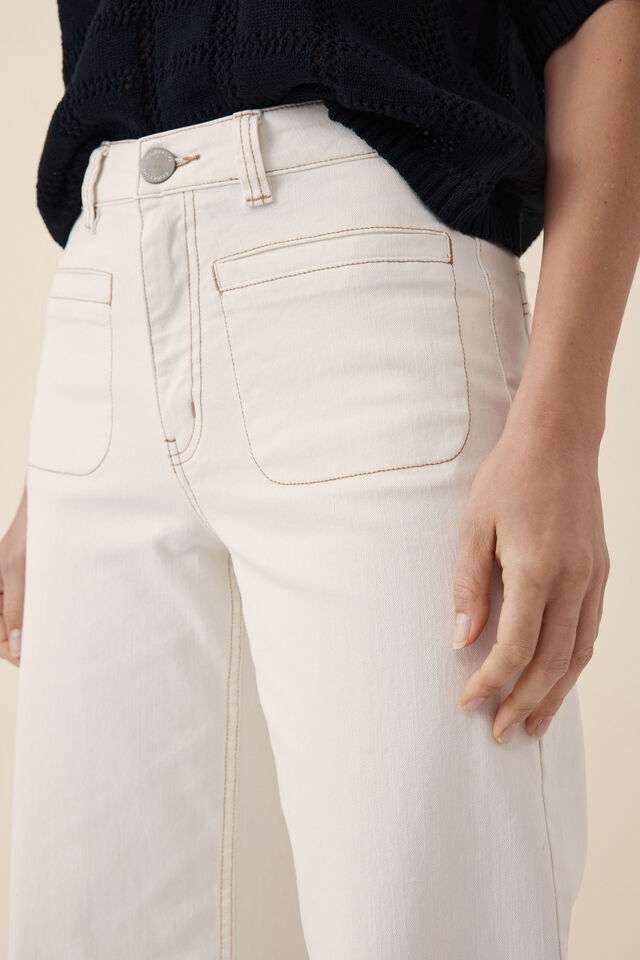 Wide Leg Pocket Jean, FRESH ECRU IN RESCUED COTTON