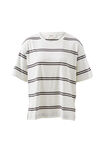 Stevie Slouchy Split Hem Tee, VANILLA/PHANTOM DOUBLE STRIPE - alternate image 2
