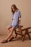 Peta Oversized Shirt, COLLEGE BLUE STRIPE WHITE COLLAR - alternate image 4