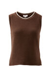 April Knit Tank, CHOCOLATE - alternate image 2