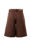 Olive Belted Denim Short, CHOCOLATE - example image 3