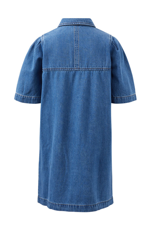 Dylan Pleat Sleeve Boxy Dress, FRESH INDIGO