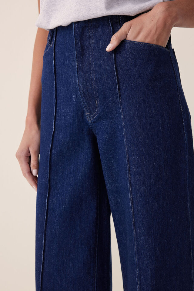 Jacqui Felgate Pintuck Jean In Organic Cotton, DARK INDIGO