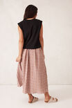 Gingham Maxi Skirt, BURNT CARAMEL WHITE GINGHAM - alternate image 5