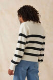 Collared Soft Knit, WINTER WHITE/BLACK STRIPE - alternate image 4
