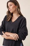 Soft Knit Classic V In Recycled Blend, CHARCOAL MARLE - alternate image 4