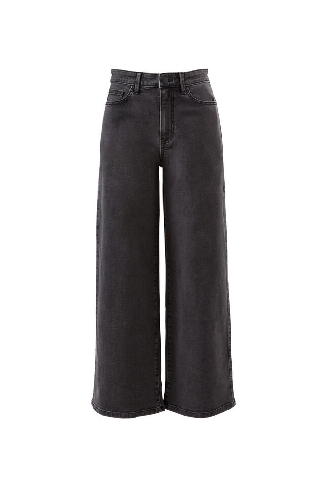 Evie Wide Leg Jean, WASHED BLACK