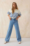 Wide Leg Patch Pocket Jean, VINTAGE BLUE COMFORT STRETCH - alternate image 1