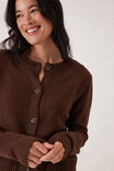 Nelly Long Sleeve Knit Cardi, CHOCOLATE - alternate image 4