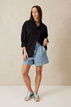 Oversized Shirt, BLACK ORGANIC COTTON - alternate image 1