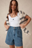 Pleat Front Short, FRESH INDIGO DENIM - alternate image 7