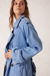 Longline Trench Coat, VINTAGE BLUE - alternate image 5