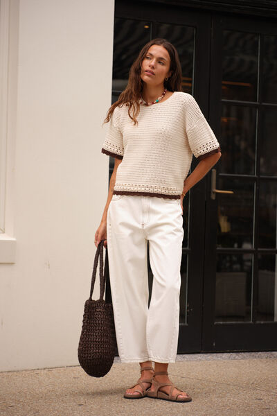 Maggie Tapered Barrel Jean, FRESH ECRU