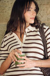 Molly Textured Stripe Short Sleeve Knit Tunic, CHOC STRIPE - alternate image 4