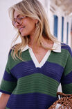 Mara Short Sleeve Knit Tunic, BASIL STRIPE - example image 4