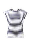 Extended Shoulder Tee, WHITE/FRENCH NAVY STRIPE - alternate image 2