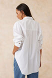 Oversized Poplin Shirt, WHITE - alternate image 3