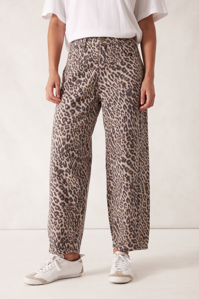 Tapered Barrel Jean, LEOPARD