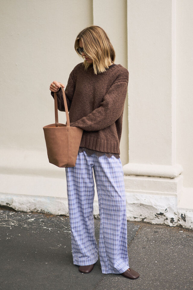 The Lounge Pant, BLUE CHOCOLATE CHECK