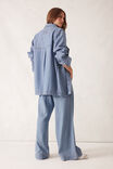 Goldie Longline Denim Shacket, BLUE HERRINGBONE - alternate image 2