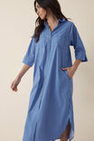 Classic Shirt Dress Jf, CLASSIC BLUE PRINTED STRIPE ORGANIC COTTON - alternate image 4