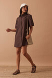 Sara Mini Shirt Dress, CHOCOLATE - alternate image 4