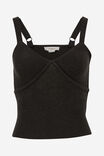 Soft Knit Cami In Recycled Blend, CHARCOAL MARLE - alternate image 2