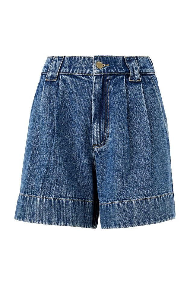 Billie Pleat Front Short, INDIGO BLUE