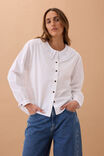 Alice Collared Top, WHITE - alternate image 1
