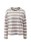 Scout Slouchy Long Sleeve  Tee, WHITE/WASHED OLIVE STRIPE - alternate image 2