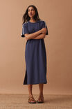 Charlotte Midi Terry Dress, NEW NAVY SIDE STRIPE - alternate image 5
