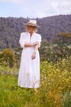 Emma Hawkins Puff Sleeve Dress, WHITE