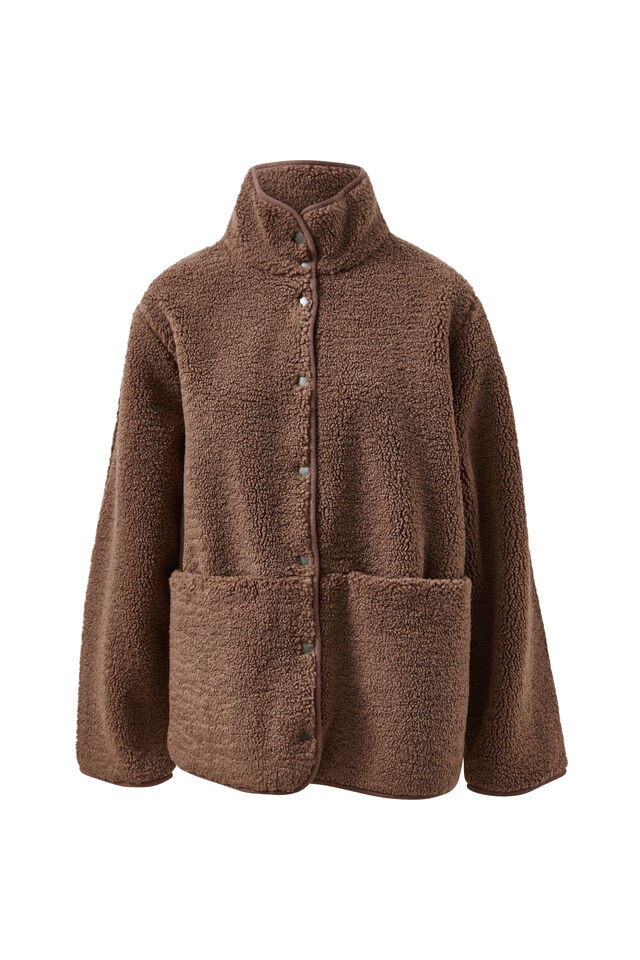 Teddy Jacket, CHOCOLATE