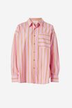 Poplin Stripe Shirt In Organic Cotton, SUMMER PINK TUMERIC STRIPE