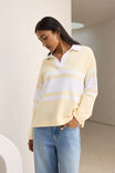 Shelby Slouchy Rugby Top, BUTTER/WHITE PLACEMENT STRIPE - example image 5