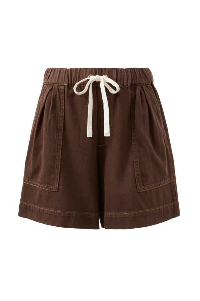 Darcy Relaxed Everyday Short, CHOCOLATE
