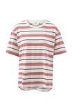 Stevie Slouchy Tee, BERRY RED STRIPE - alternate image 2