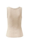 Zoe Contour Rib Scoop Tank, OATMEAL/BLACK MONOGRAM EMBROIDERY - alternate image 3