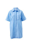 Sara Mini Shirt Dress, OXFORD BLUE WHITE STRIPE - example image 2