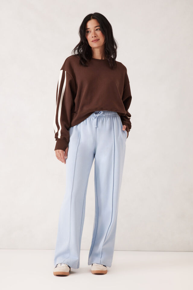 Gracie Relaxed Pin Tuck Trackpant, CHALK BLUE