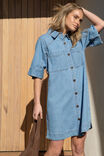 Ava Short Sleeve Mini Dress, VINTAGE BLUE - alternate image 2