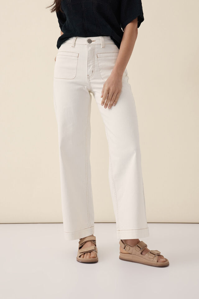 Wide Leg Pocket Jean, FRESH ECRU IN RESCUED COTTON