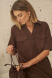 Sloane Short Sleeve Midi Dress, CHOCOLATE - example image 4