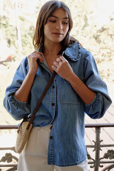 Savannah Denim Shirt, VINTAGE BLUE