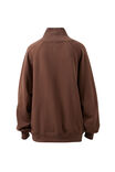 Hildie High Neck Slouchy Crew, CHOCOLATE - example image 3