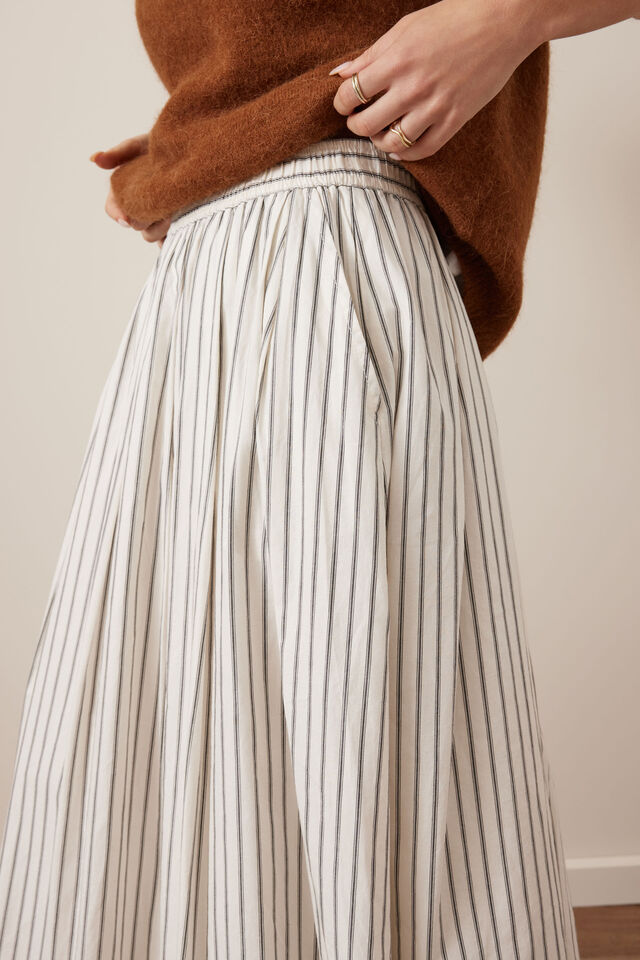 Florence Maxi Skirt, WINTER WHITE PHANTOM STRIPE