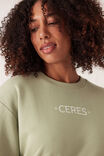 Isla Oversized Slouchy Crew, MATCHA MINI LOGO - alternate image 4