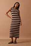 Margot Mesh Knit Tank Midi Dress, CHOC STRIPE - alternate image 5
