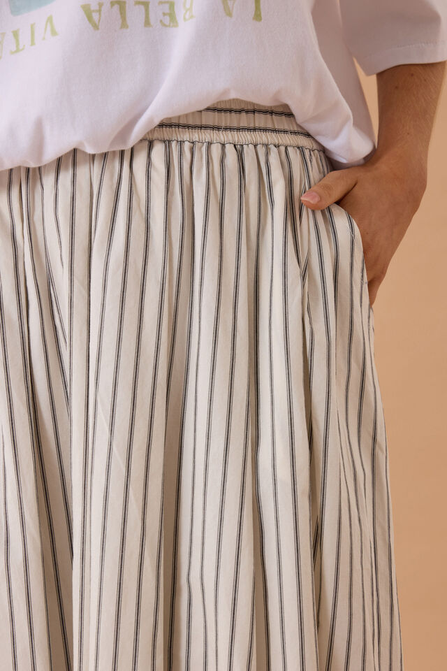 Florence Maxi Skirt, WINTER WHITE PHANTOM STRIPE
